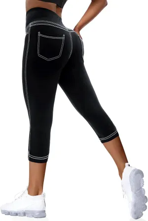 VOOVEEYA Curvy Womens Leggings, High Waisted Yoga Pants with Back Pockets, Tummy Control - Buttery Soft - Stretchy