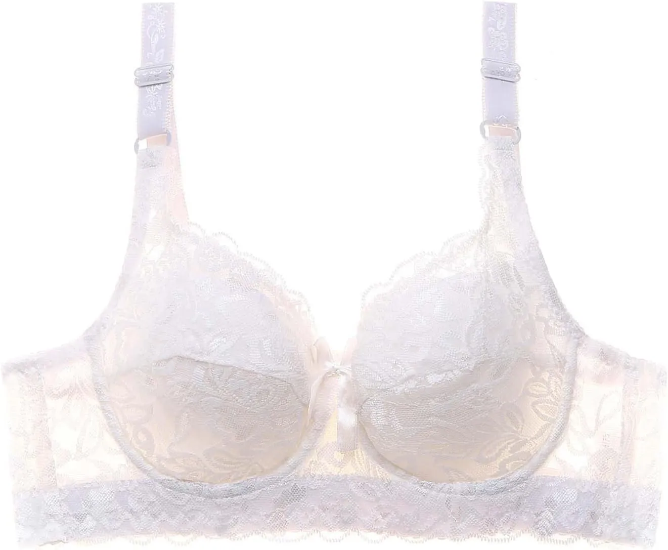 Wireless Bras with Support and Lift Sexy Lace Push Up Full-Coverage Daily Bra Seamless Everyday Comfort Bralette