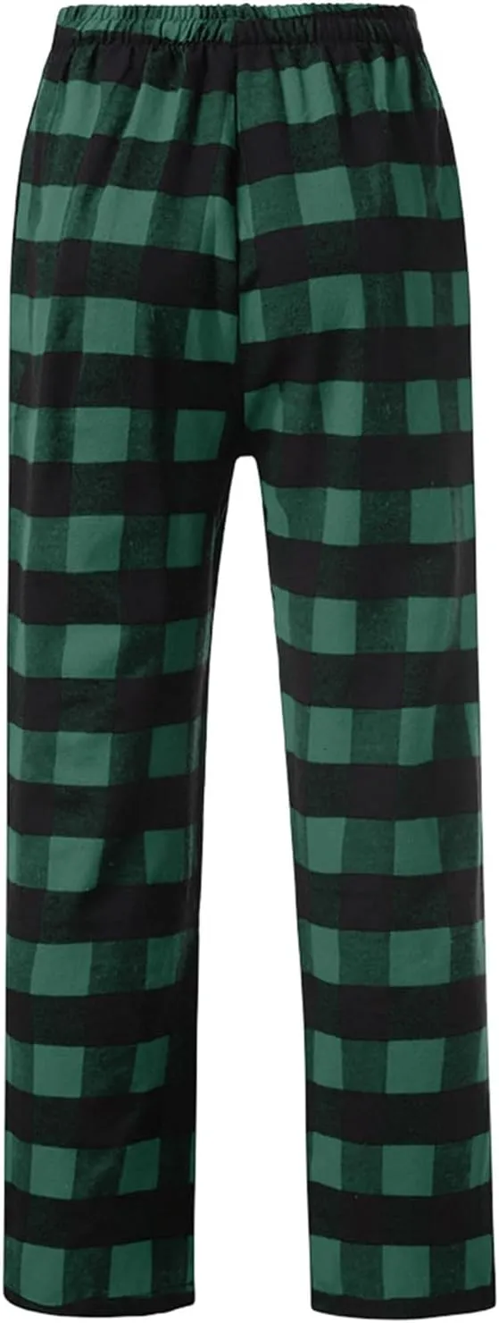 Women Buffalo Plaid Pajama Pants Funny Holiday Elastic Waist Relaxed Fit Soft Sleep Lounge Pjs Bottoms