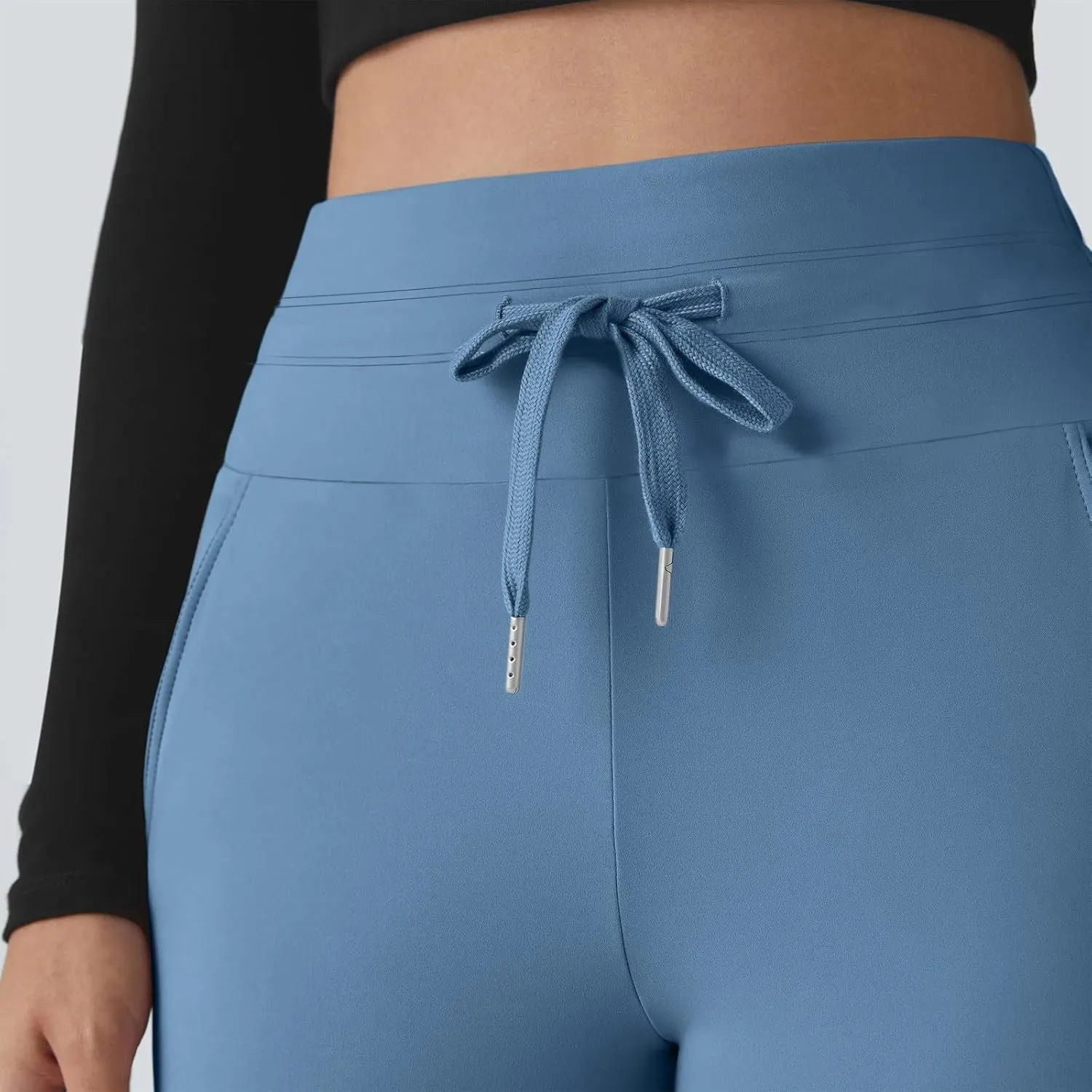 Women Joggers High Waisted Yoga Pants with Pockets Casual Drawstring Yoga Joggers Tummy Control Athletic Leggings