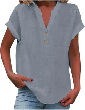 Women Linen Shirts Summer Linen Floral Print Long Sleeve T Shirts Casual Oversized Fashion Crew Neck Blouses
