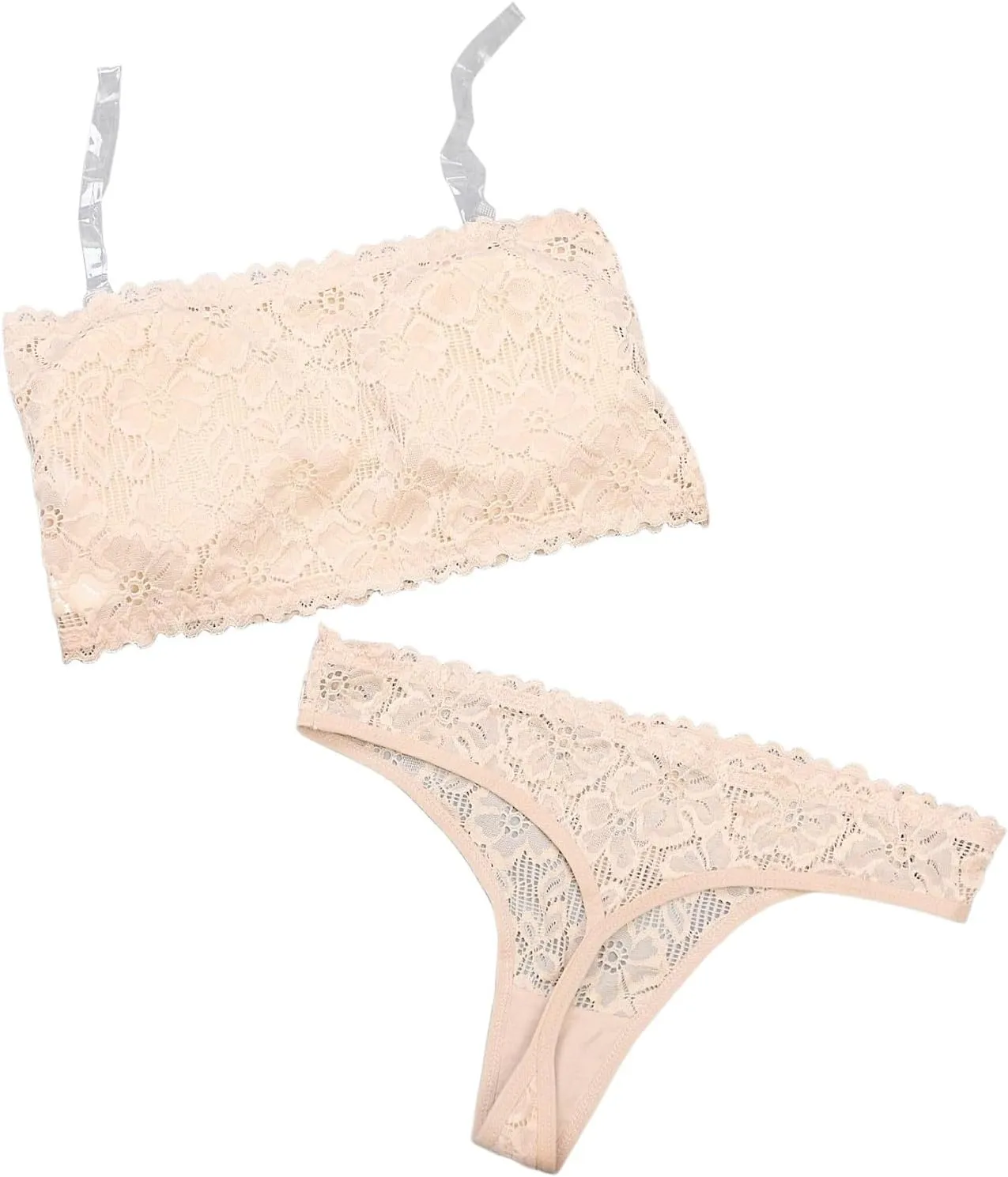 Womens Bralettes Set Lace Floral Padded Lingerie Set 2 Piece Spaghetti Strap Tank Top and Panty Sets Nightwear Outfits