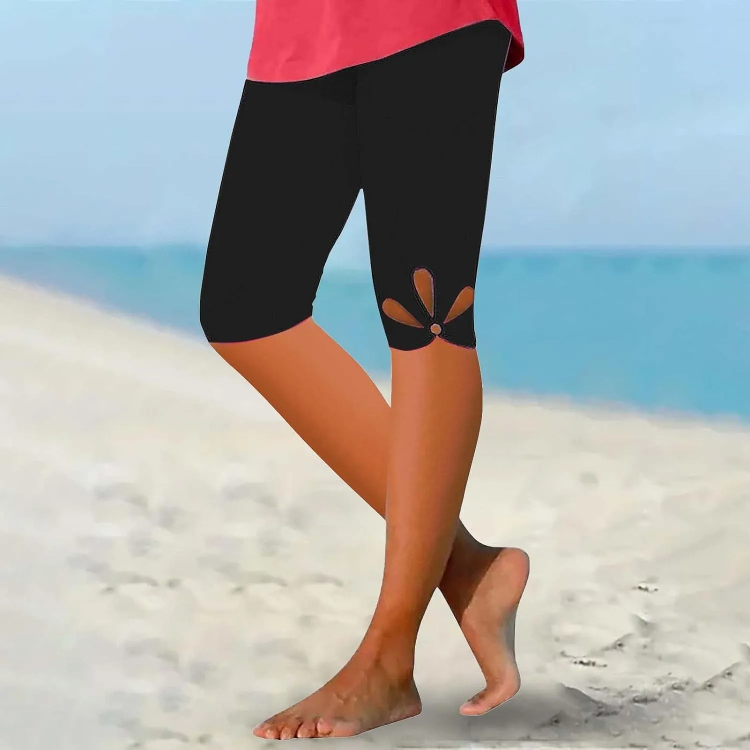 Womens Capris for Summer Dressy Cropped High Waist Yoga Pants Comfy Stretchy Leggings 2025 Workout Compression Pants