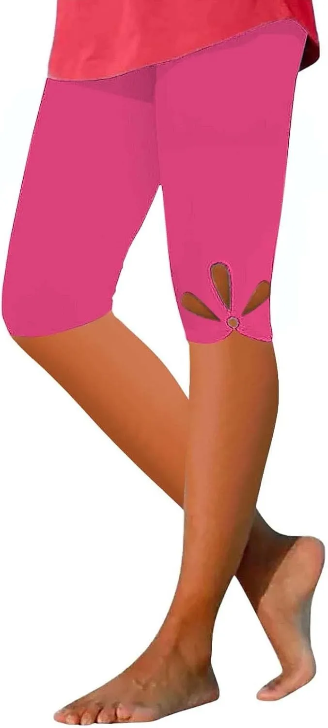 Womens Capris for Summer Dressy Cropped High Waist Yoga Pants Comfy Stretchy Leggings 2025 Workout Compression Pants