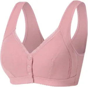 Women's Comfortable Ring Yoga Sleep Tank Top Bra with Front Button Sexy Bra