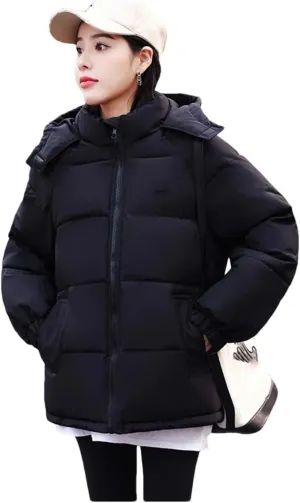 Womens Cotton Clothing Winter Jacket Coat Down Cotton Parkas Thicken Warm Puffer Coat Hooded Cotton-Padded Parkas