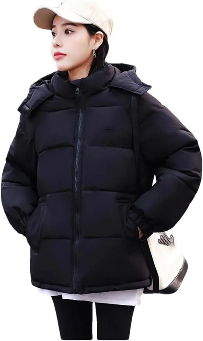 Womens Cotton Clothing Winter Jacket Coat Down Cotton Parkas Thicken Warm Puffer Coat Hooded Cotton-Padded Parkas