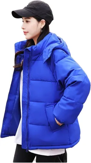 Womens Cotton Clothing Winter Jacket Coat Down Cotton Parkas Thicken Warm Puffer Coat Hooded Cotton-Padded Parkas