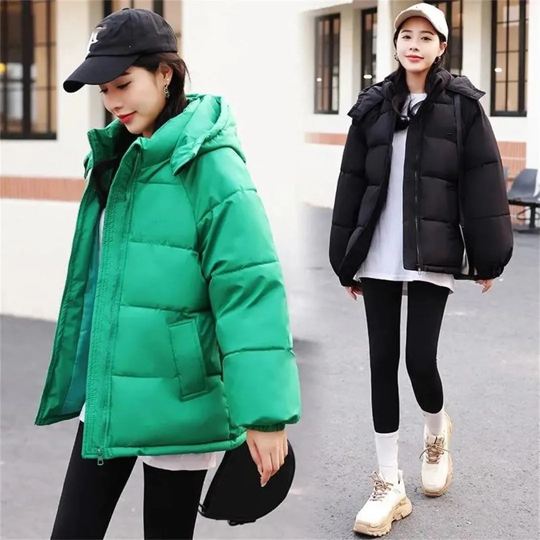 Womens Cotton Clothing Winter Jacket Coat Down Cotton Parkas Thicken Warm Puffer Coat Hooded Cotton-Padded Parkas