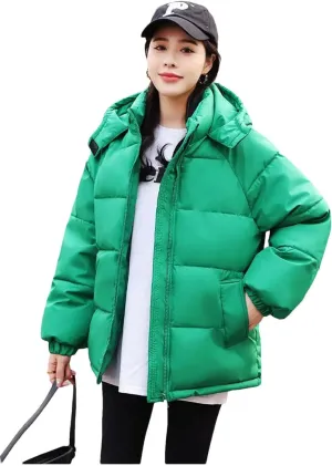 Womens Cotton Clothing Winter Jacket Coat Down Cotton Parkas Thicken Warm Puffer Coat Hooded Cotton-Padded Parkas