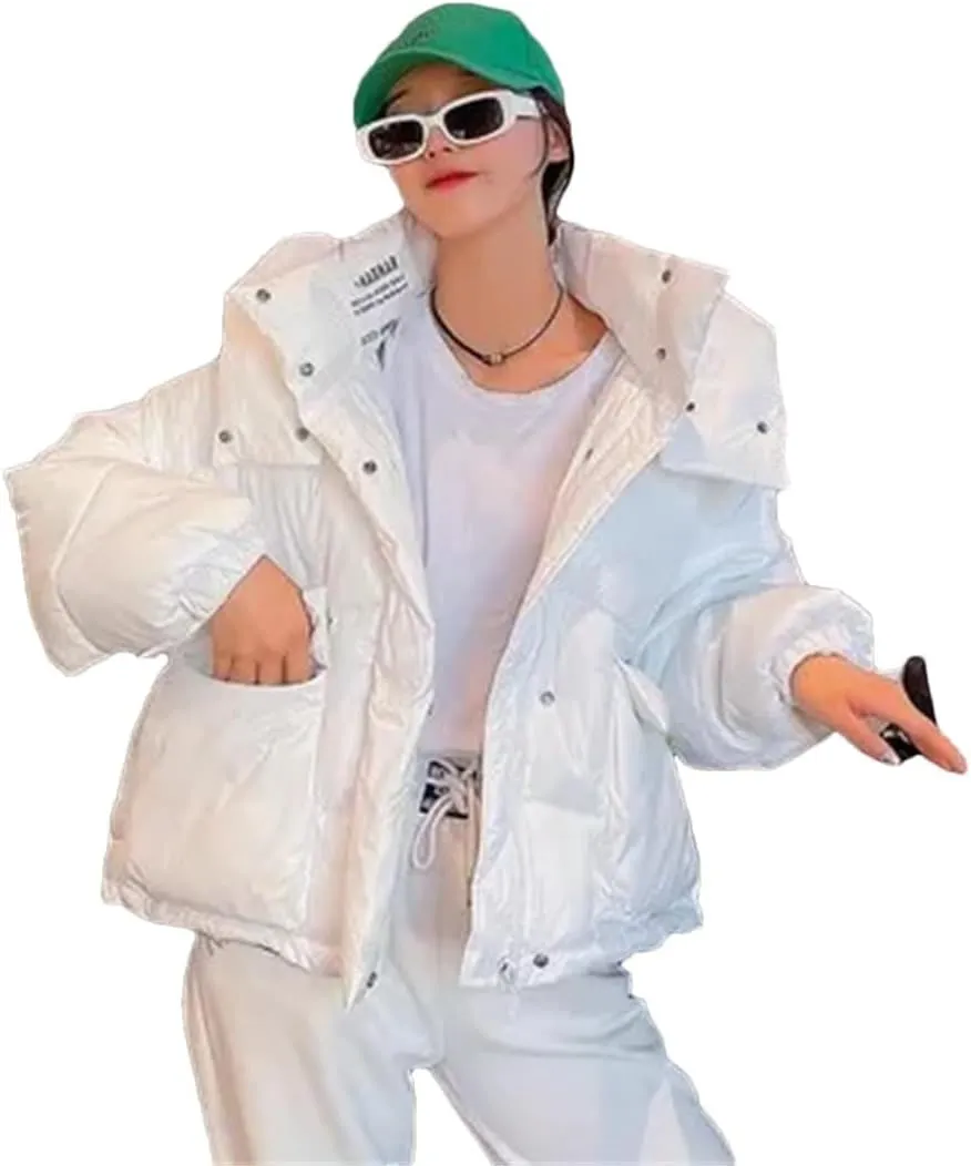 Women's Down Cotton Coats Winter Puffer Parkas Hooded Warm Cotton Outwear Thicken Cotton-Padded Jacket Snow Wear