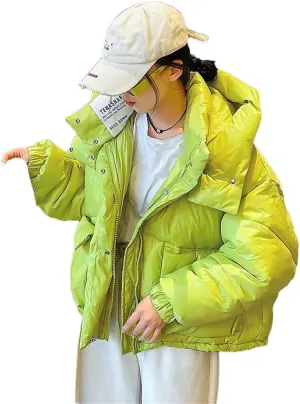 Women's Down Cotton Coats Winter Puffer Parkas Hooded Warm Cotton Outwear Thicken Cotton-Padded Jacket Snow Wear