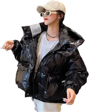 Women's Down Cotton Coats Winter Puffer Parkas Hooded Warm Cotton Outwear Thicken Cotton-Padded Jacket Snow Wear