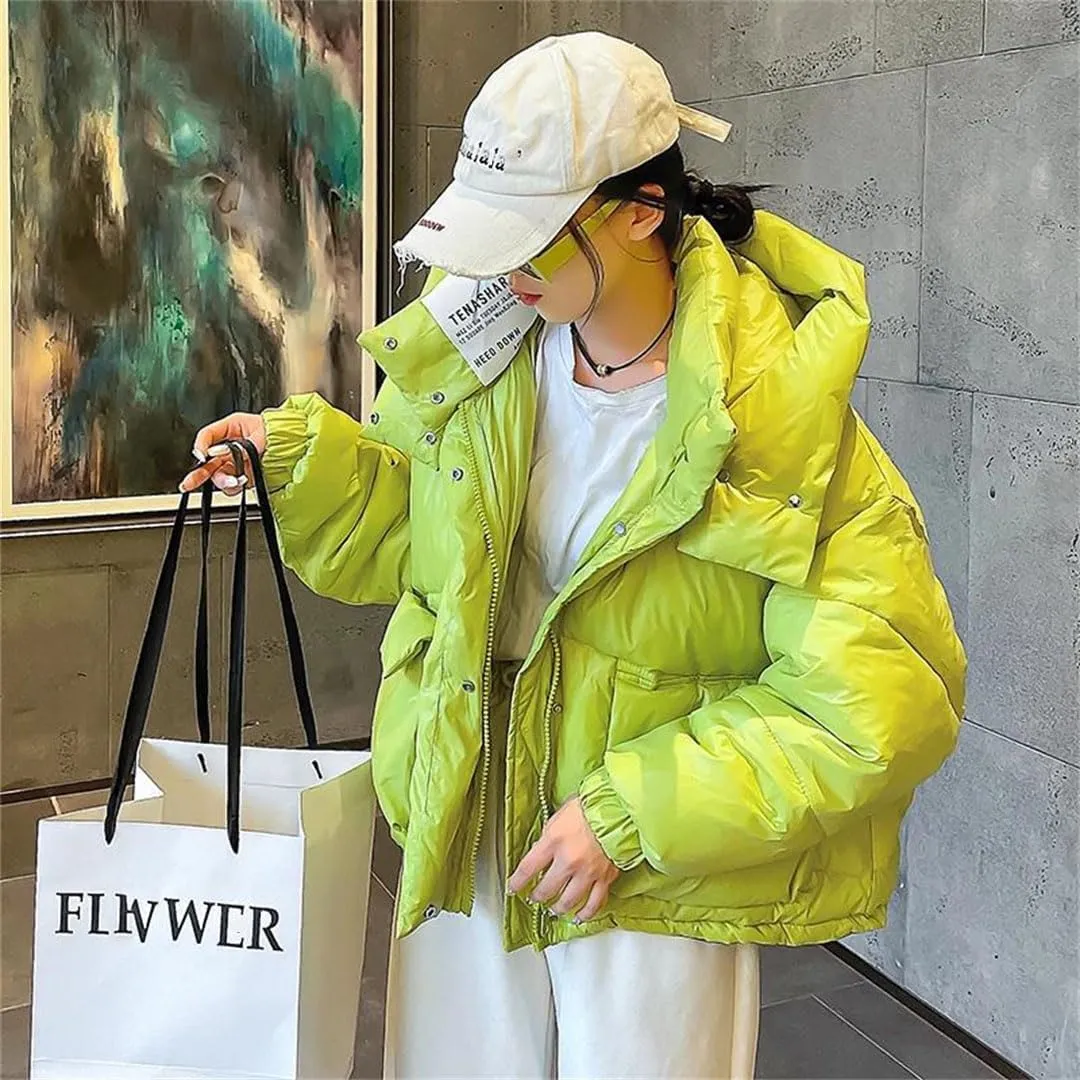 Women's Down Cotton Coats Winter Puffer Parkas Hooded Warm Cotton Outwear Thicken Cotton-Padded Jacket Snow Wear