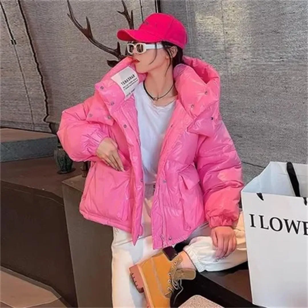 Women's Down Cotton Coats Winter Puffer Parkas Hooded Warm Cotton Outwear Thicken Cotton-Padded Jacket Snow Wear
