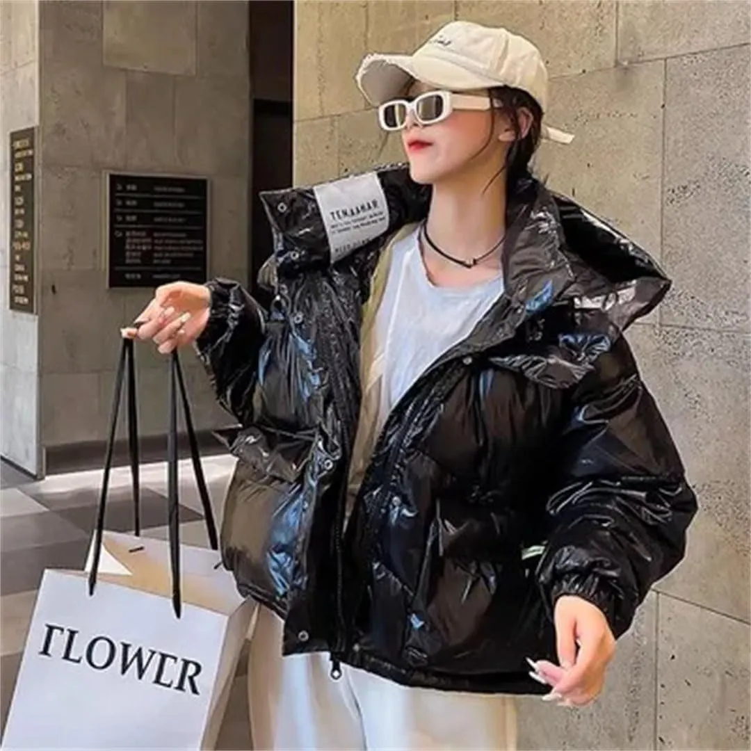 Women's Down Cotton Coats Winter Puffer Parkas Hooded Warm Cotton Outwear Thicken Cotton-Padded Jacket Snow Wear