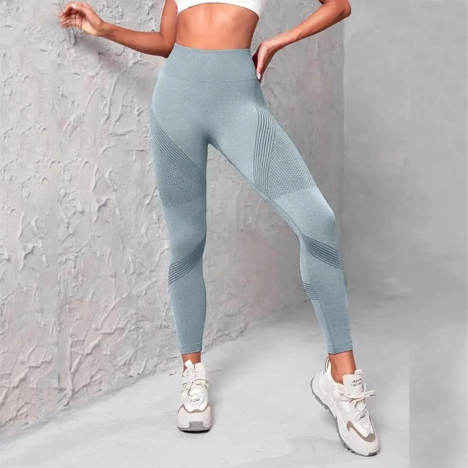 Womens High Waist Yoga Pants Smile Contour Tummy Control Slimming Booty Leggings Workout Running Butt Lift Tights