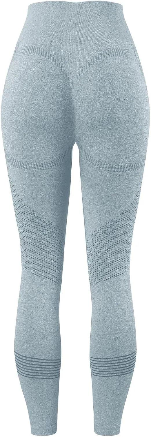 Womens High Waist Yoga Pants Smile Contour Tummy Control Slimming Booty Leggings Workout Running Butt Lift Tights