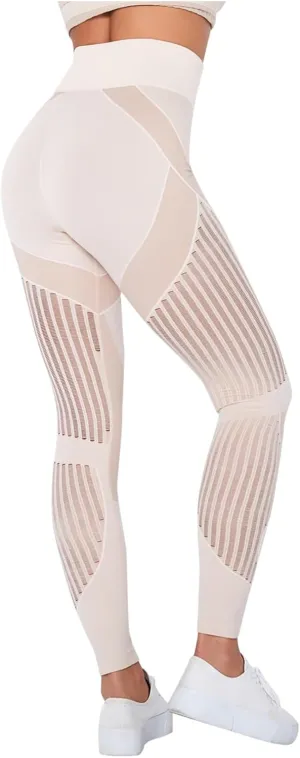Womens High Waisted Leggings Workout Tights Seamless Scrunch Butt Lifting Gym Yoga Pant Striped Color Block Trousers