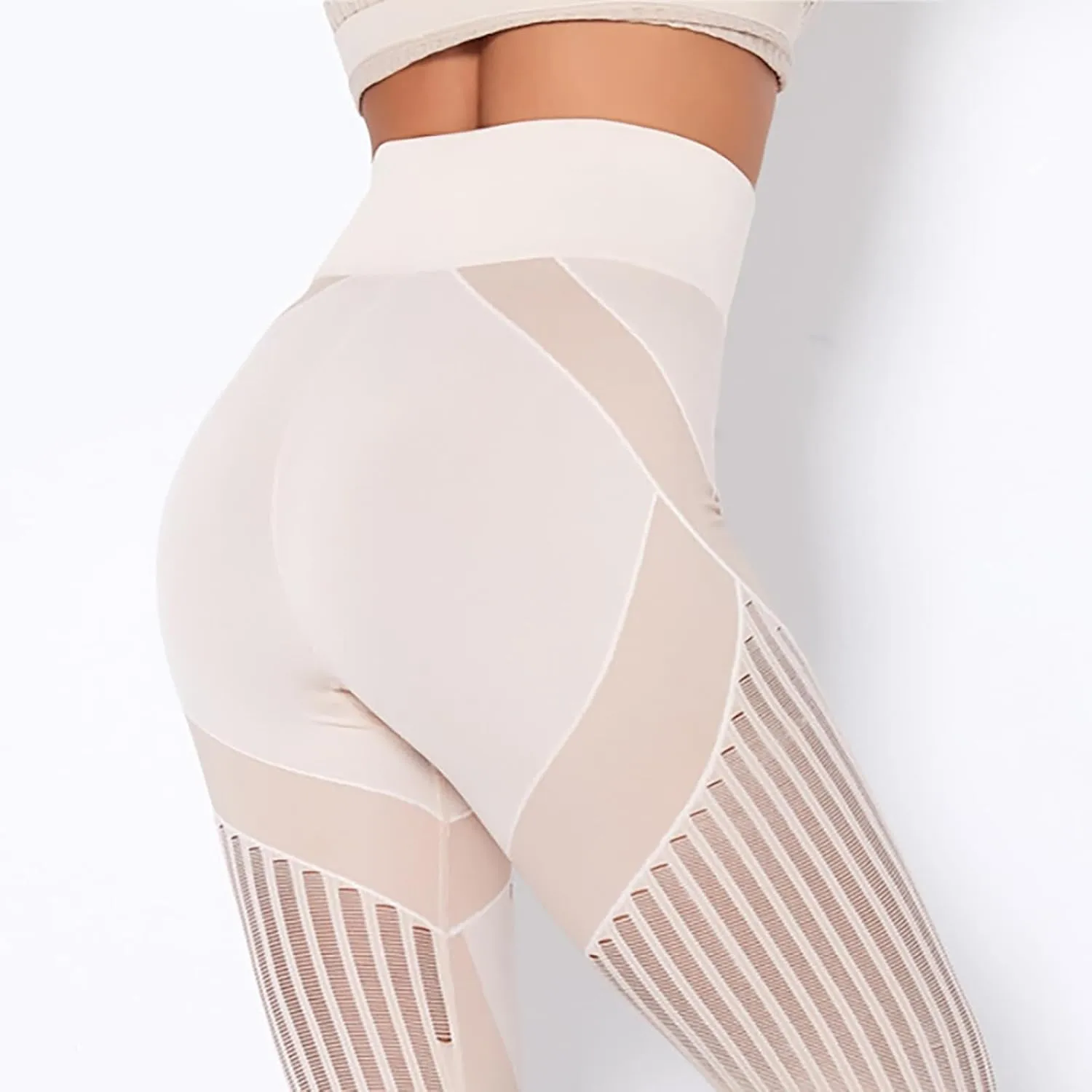 Womens High Waisted Leggings Workout Tights Seamless Scrunch Butt Lifting Gym Yoga Pant Striped Color Block Trousers