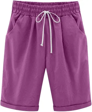 Women's Linen Summer Palazzo Pants Flowy Wide Leg Boho Beach Pants High Waist Lounge Trousers with Pocket