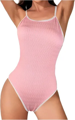 Women's One Piece Swimsuit Supportive Slimming Tummy Control Swimwear Flattering Stretchy Swimsuit for Small Busts