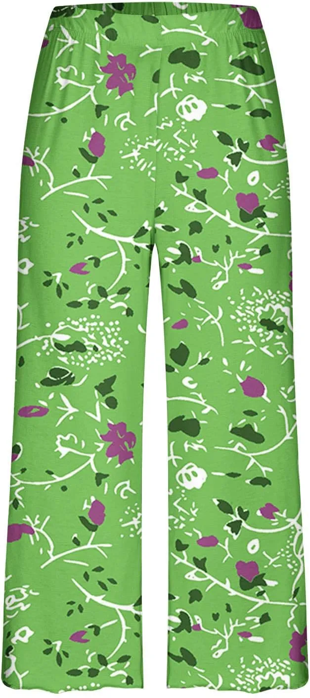Womens Pajamas Comfy Soft 2 Piece Lounge Sets Nightshirt Capri Pants Pjs Loungewear Matching Outfits Sleepwear
