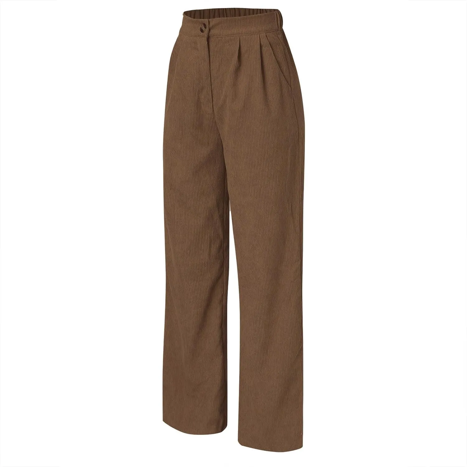 Womens Plus Size Corduroy Pants High Waisted Wide Leg Trousers Straight Leg Trendy Work Pants with Pockets