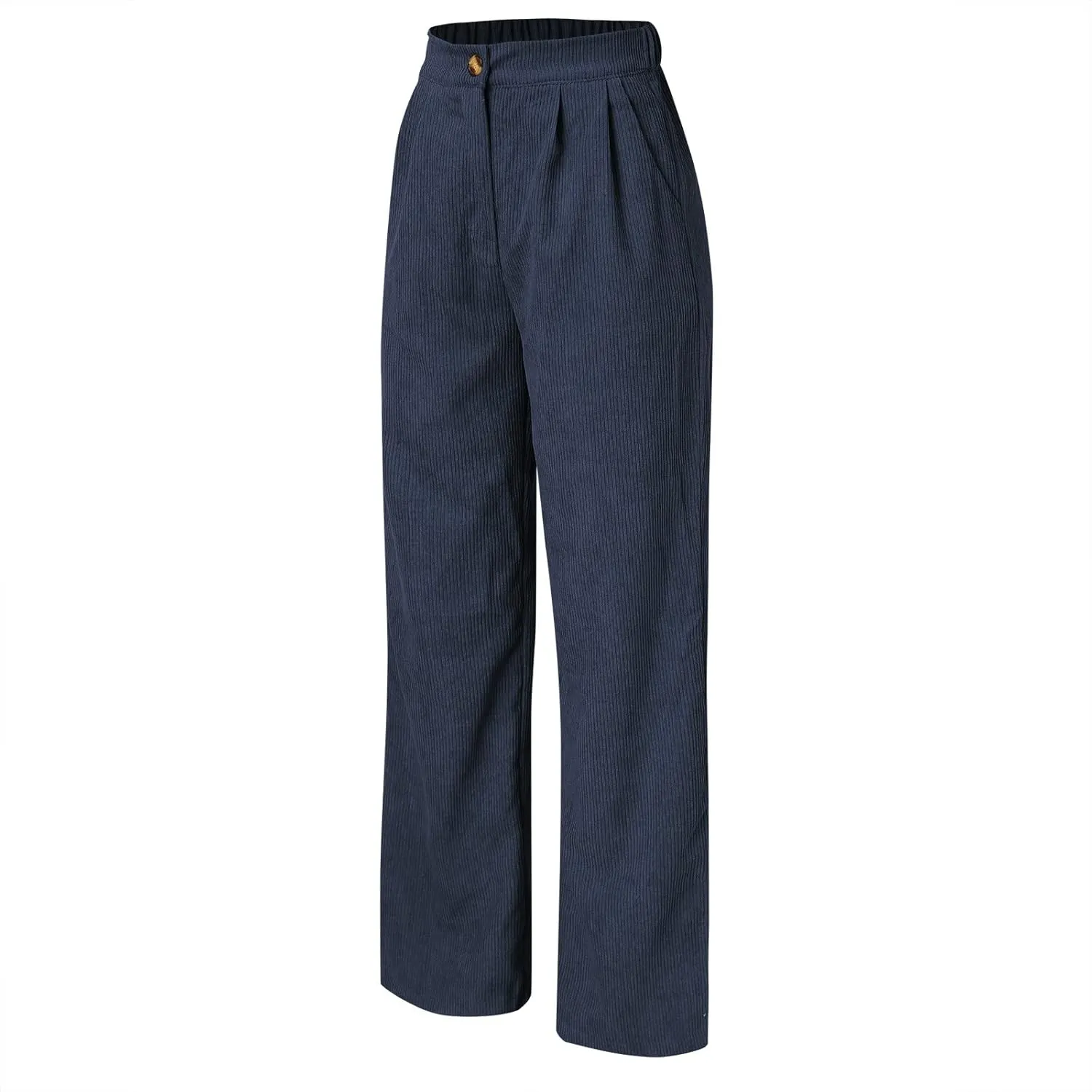 Womens Plus Size Corduroy Pants High Waisted Wide Leg Trousers Straight Leg Trendy Work Pants with Pockets