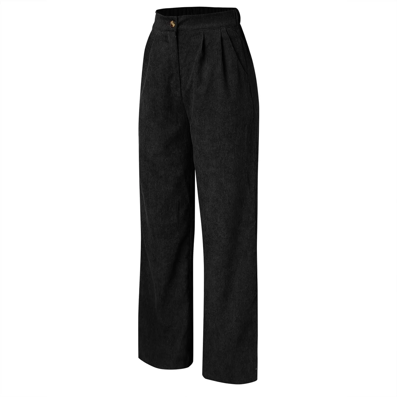 Womens Plus Size Corduroy Pants High Waisted Wide Leg Trousers Straight Leg Trendy Work Pants with Pockets