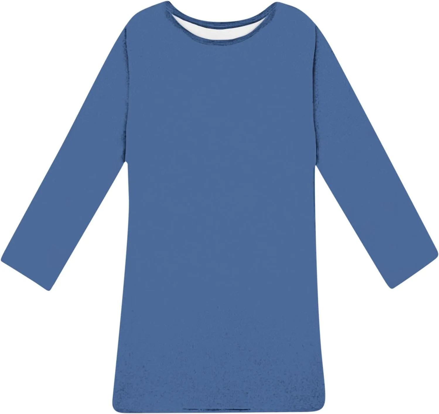 Womens Round Neck Long Sleeve Mini Dress Casual Loose Fit Shift Dress Nightgown Soft Sleep Dress Plus Size Sleepwear