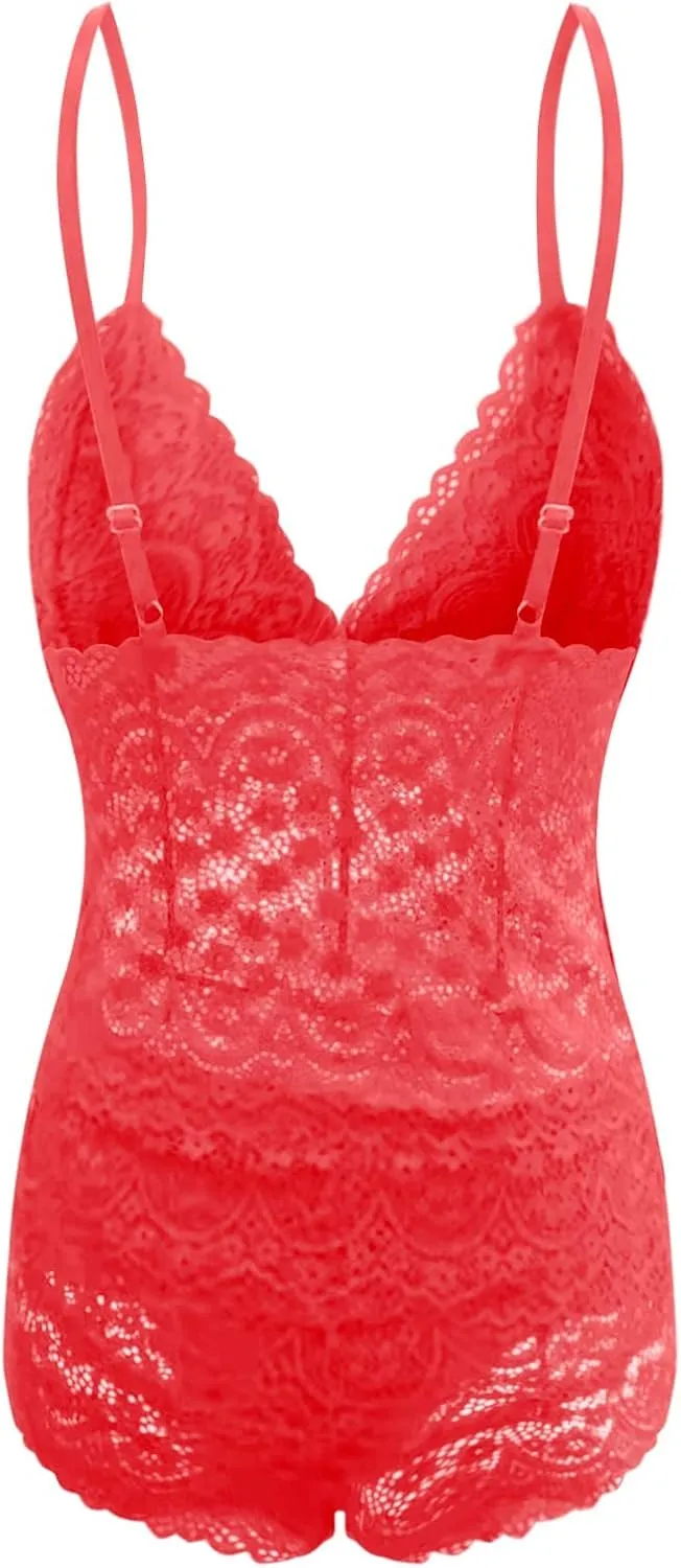 Women's Sexy Babydoll Lace Chemise Push Up One Piece Underwear Set Suspenders Sleepwear Nightwear Nighty