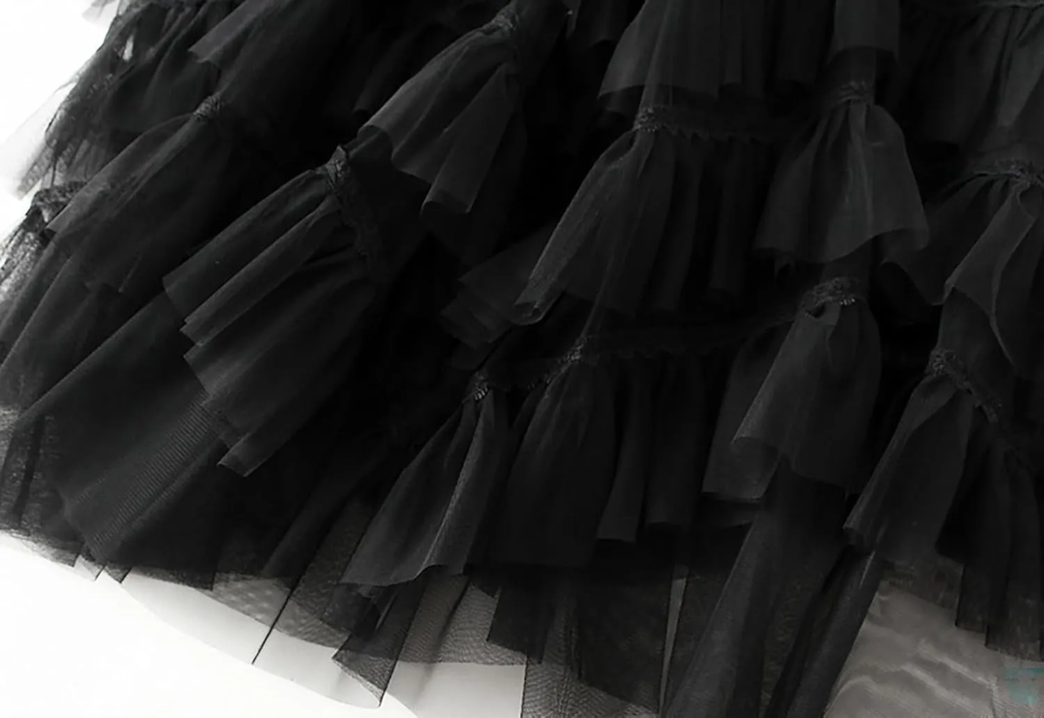 Women's Tiered Layered Tulle Dance Long Maxi Skirt Elastic Waist Tutu Puffy Ruffle Cake A Line Maxi Skirt