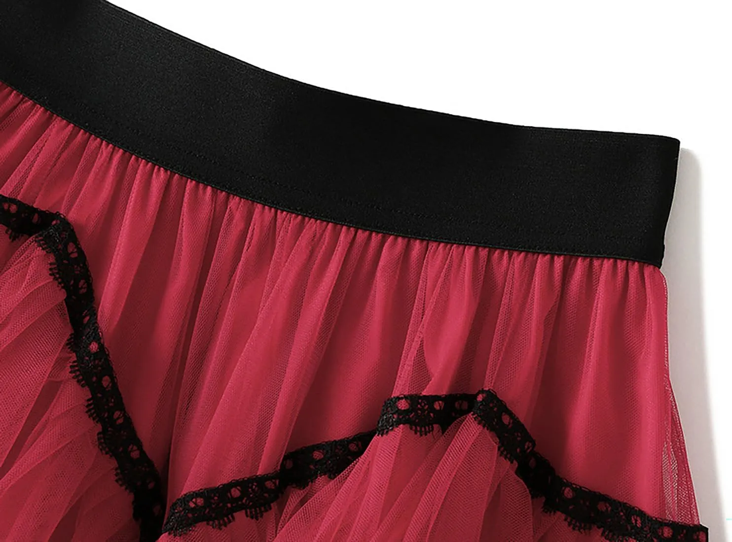 Women's Tiered Layered Tulle Dance Long Maxi Skirt Elastic Waist Tutu Puffy Ruffle Cake A Line Maxi Skirt