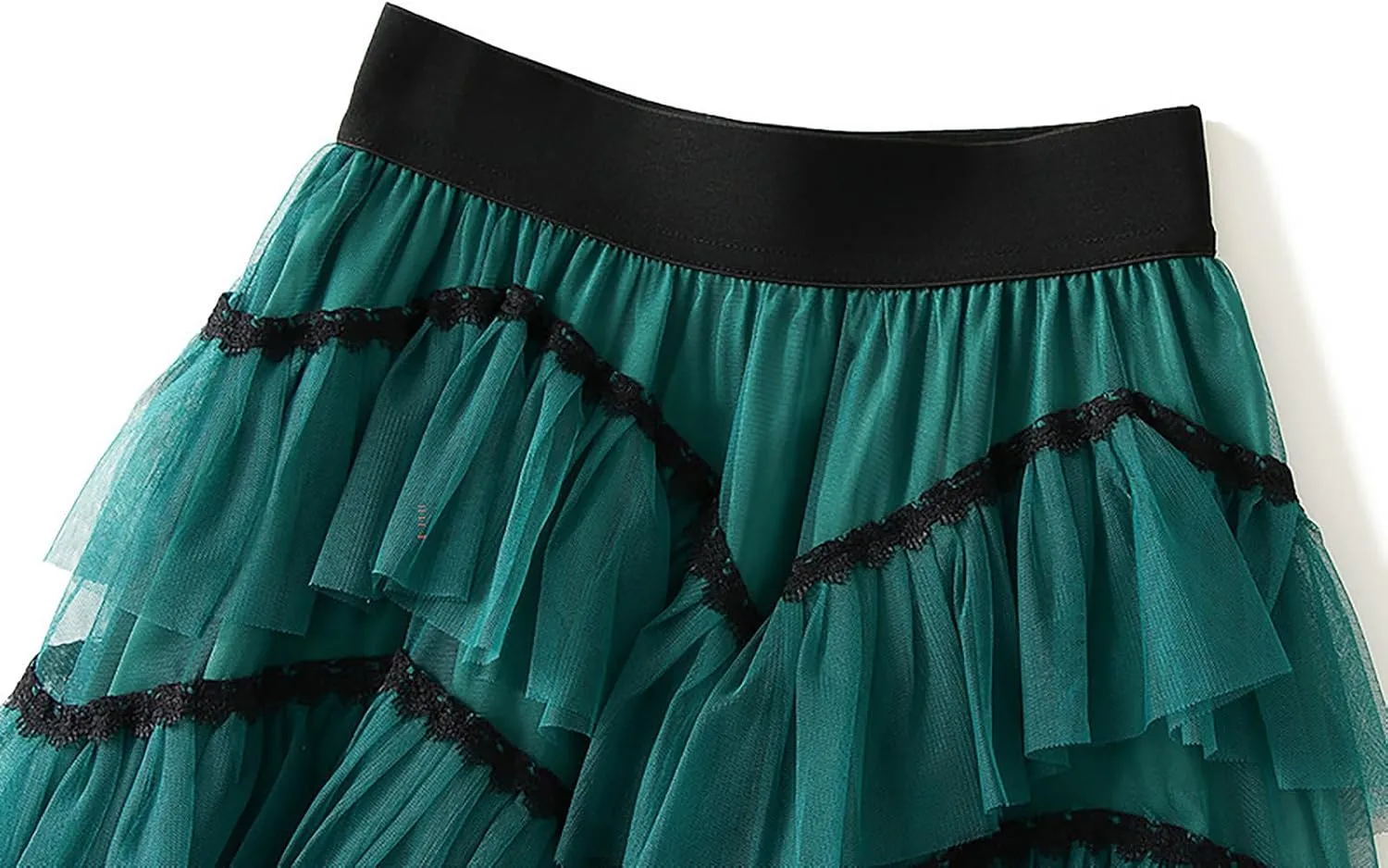Women's Tiered Layered Tulle Dance Long Maxi Skirt Elastic Waist Tutu Puffy Ruffle Cake A Line Maxi Skirt