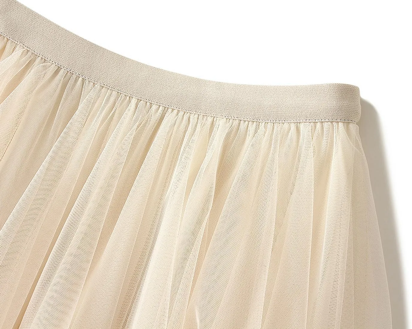 Women's Tulle Mesh Tiered Layered Midi Skirts Irregular Tutu Bubble Fairy Ruffle Long Skirt