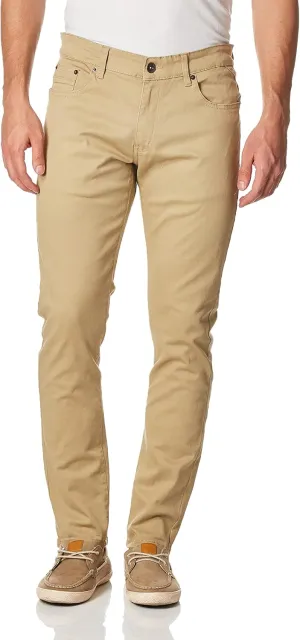 WT02 Men's Basic Color Twill Stretchable Skinny Pants
