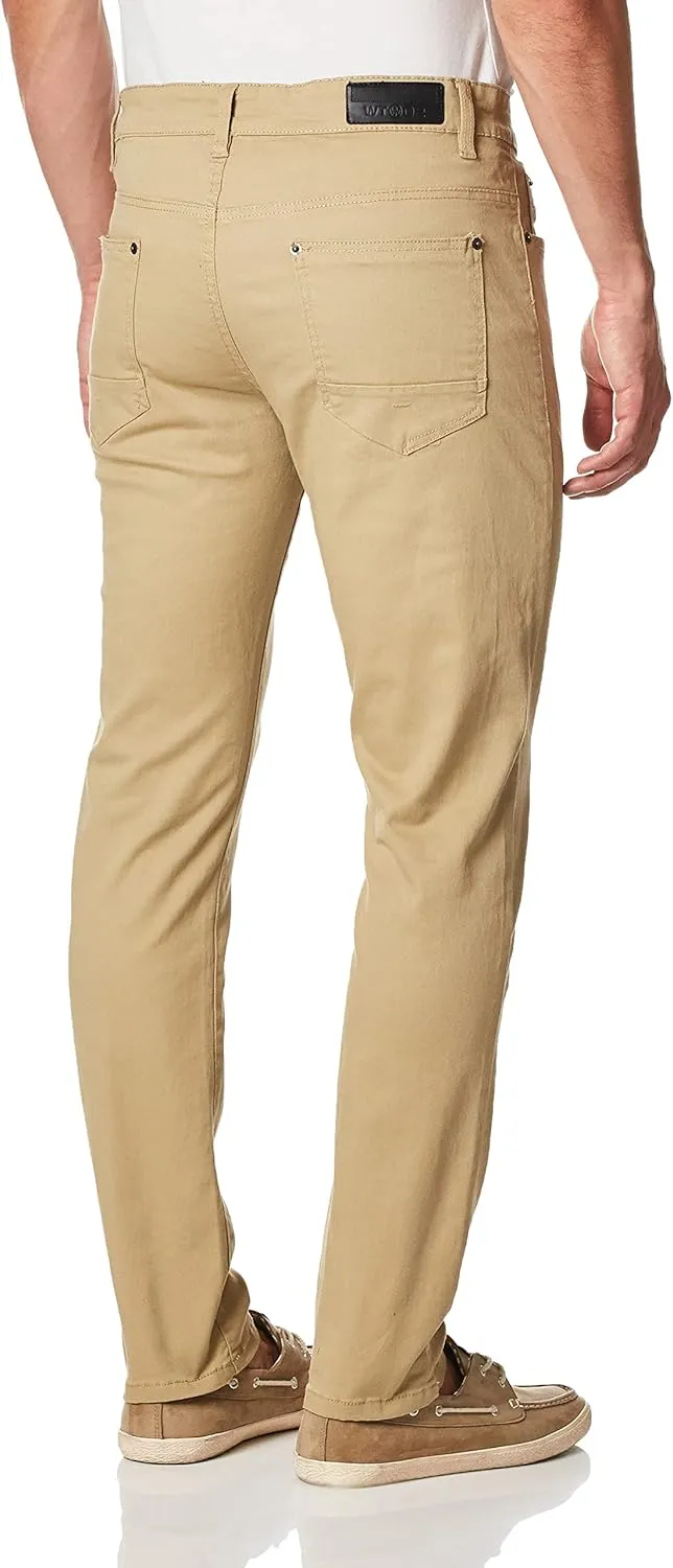 WT02 Men's Basic Color Twill Stretchable Skinny Pants