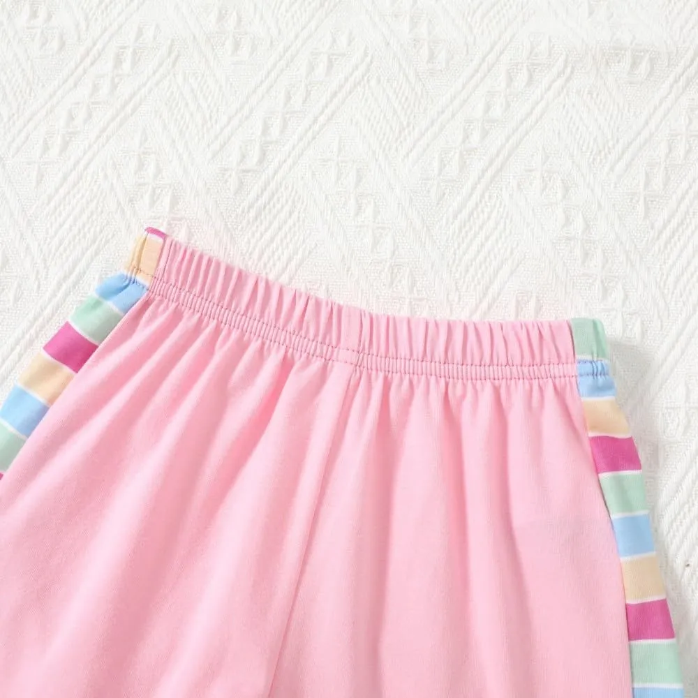 YALLET Toddler Baby Girl Clothes Summer Girls Outfits, Short Sleeve Top Shorts Cute Baby Clothing 1-5T
