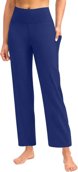 Yoga Pants Pants Women's Wide Casual Slim Leg Pants Loose Yoga Color Yoga Crossover Yoga Pants with Tummy Control
