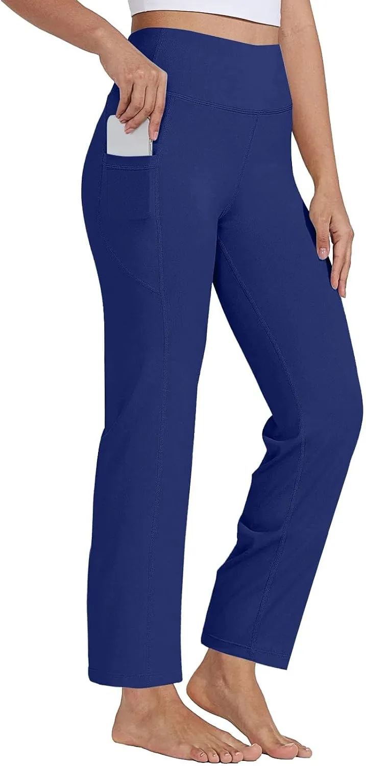 Yoga Pants Pants Women's Wide Casual Slim Leg Pants Loose Yoga Color Yoga Crossover Yoga Pants with Tummy Control