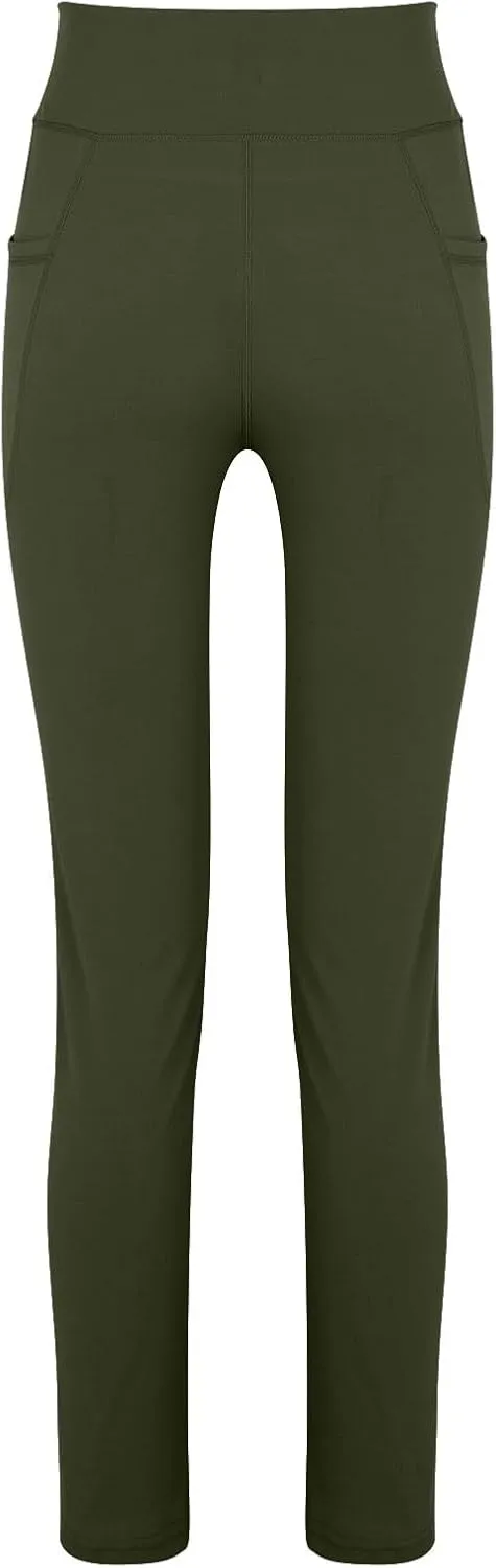 Yoga Pants Pants Women's Wide Casual Slim Leg Pants Loose Yoga Color Yoga Crossover Yoga Pants with Tummy Control