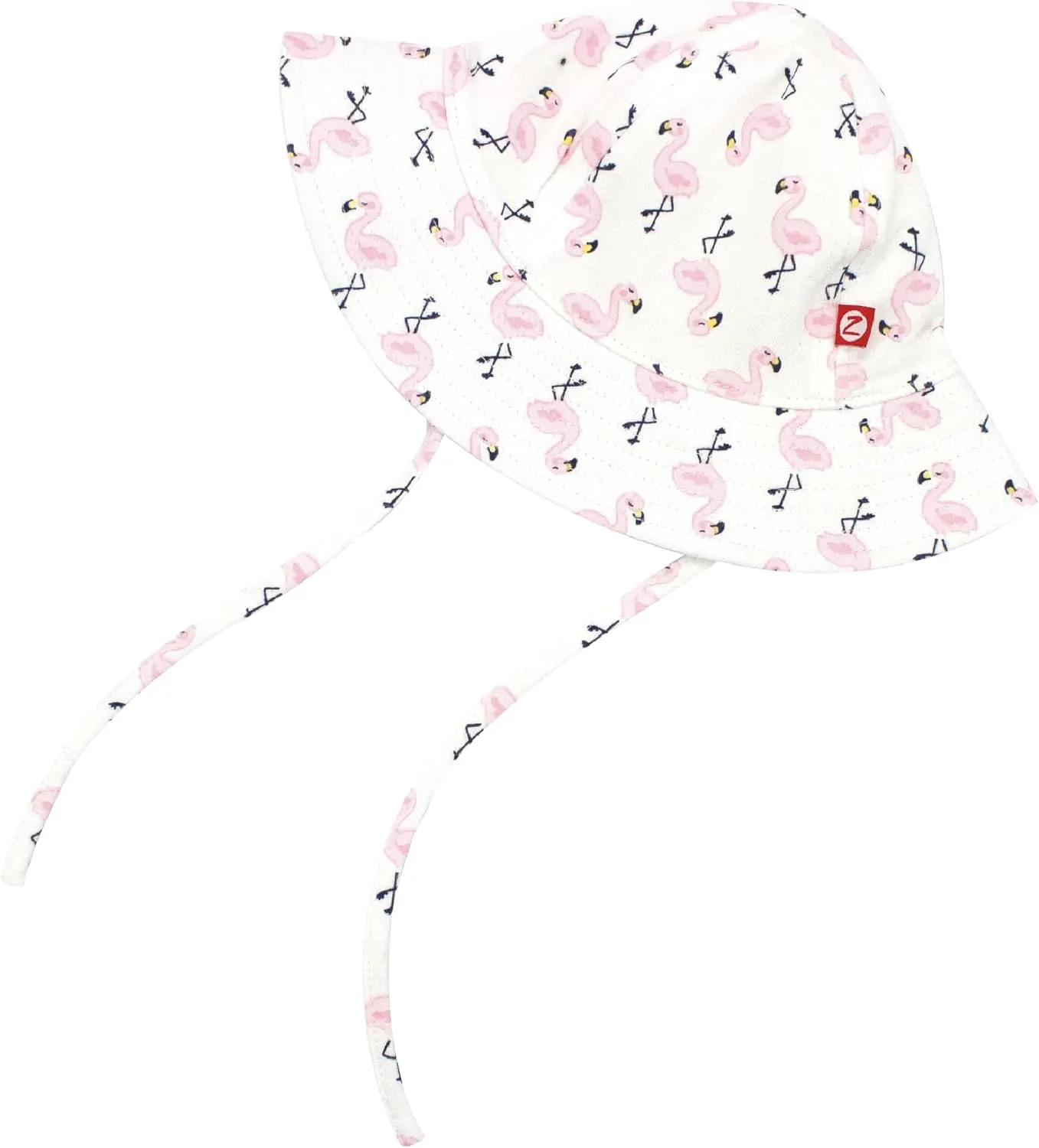 Zutano Bucket Sun Hat for Toddlers and Babies, Cotton Summer Baby Hat with Floppy, Wide Brim, Pretty Flamingo, 18M
